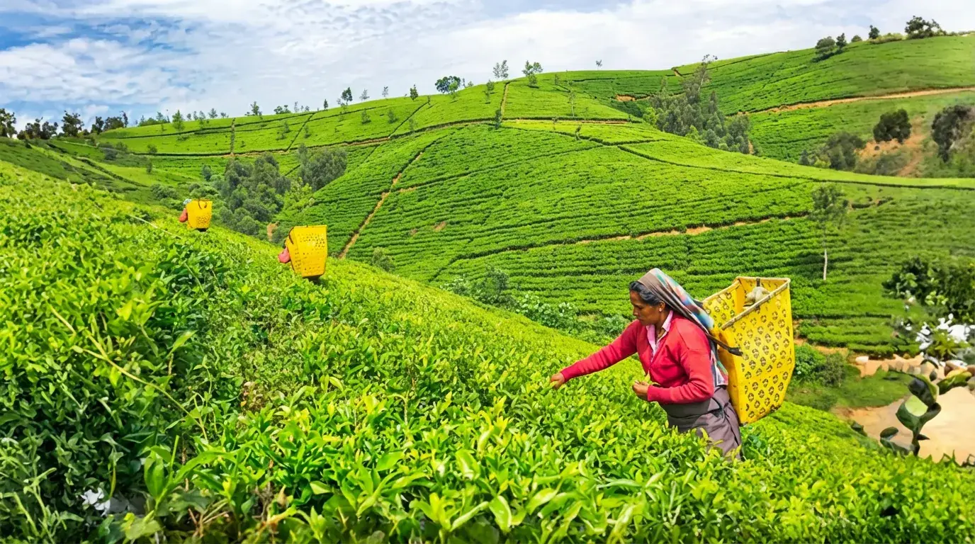 Tea plantations in Sri Lanka's hill country