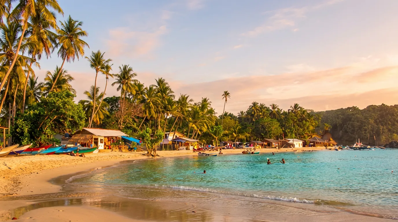 Negombo Beach on the west coast of Sri Lanka
